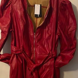 Faux leather romper